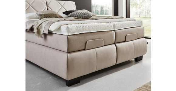 BOXSPRINGBETT 180/200 cm in Beige - Beige/Schwarz, KONVENTIONELL, Textil/Metall (180/200cm) - Dieter Knoll