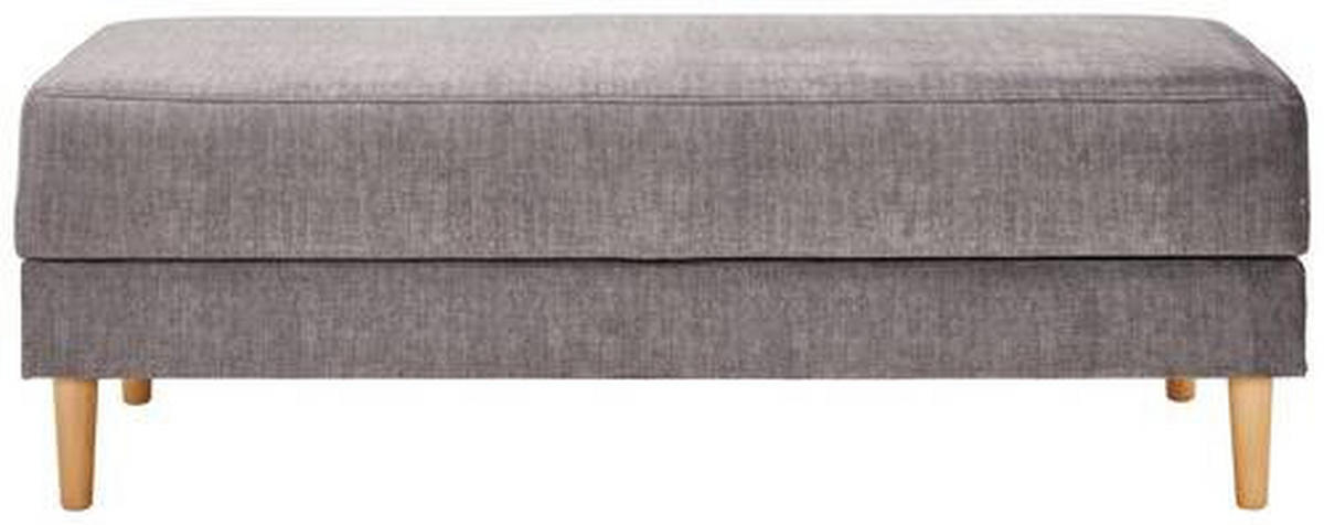 HOCKER in Textil Grau  - Naturfarben/Grau, Modern, Holz/Textil (135/48/57cm) - Max Winzer