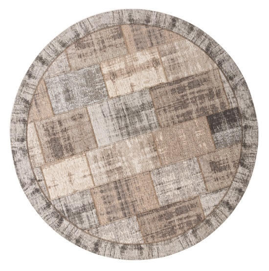 Novel Flachwebeteppich Grau, Beige