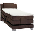 BOXSPRINGBETT 100/200 cm  in Dunkelbraun  - Dunkelbraun/Silberfarben, Design, Kunststoff/Textil (100/200cm) - Esposa