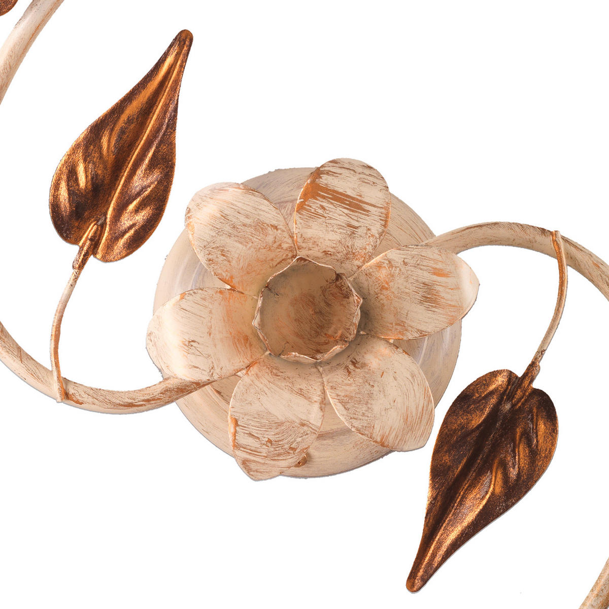 DECKENLEUCHTE 60/23/26 cm   - Beige/Weiß, ROMANTIK / LANDHAUS, Glas/Metall (60/23/26cm)