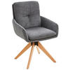 ARMLEHNSTUHL  in Eisen Samt  - Eichefarben/Grau, Modern, Holz/Textil (59/91/65cm) - Livetastic