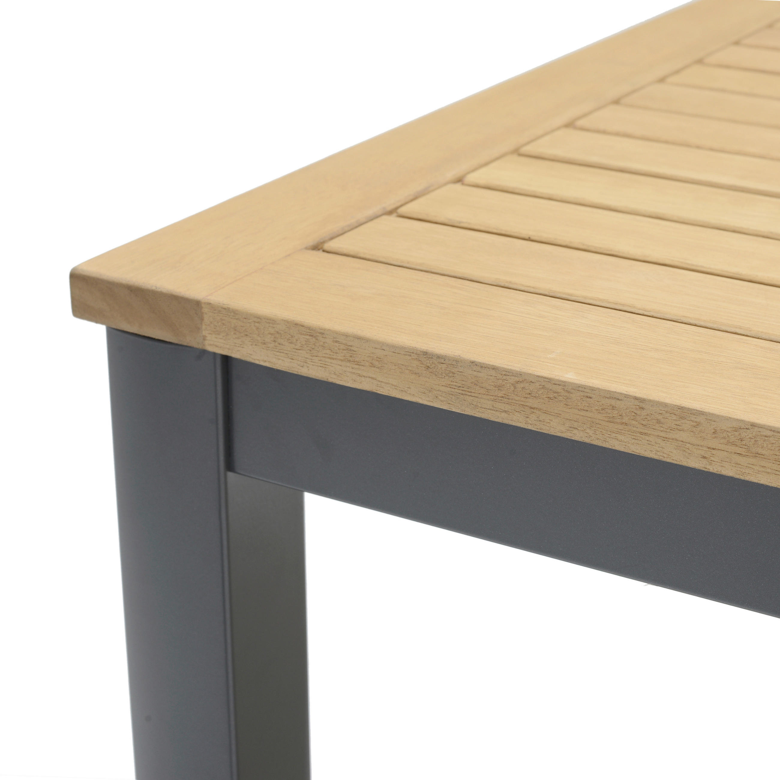 Thumbnail - Ambia Garden Gartentisch, Dunkelgrau, Teak, Holz, Metall, Eukalyptusholz, massiv, rechteckig, eckig, 90x74x206 cm, Fsc, ...