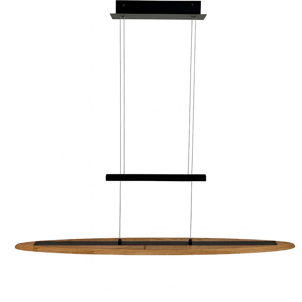 LED-HÄNGELEUCHTE Tegernsee 118/10/165 cm   - Eichefarben, Natur, Holz/Metall (118/10/165cm) - Waldwelt