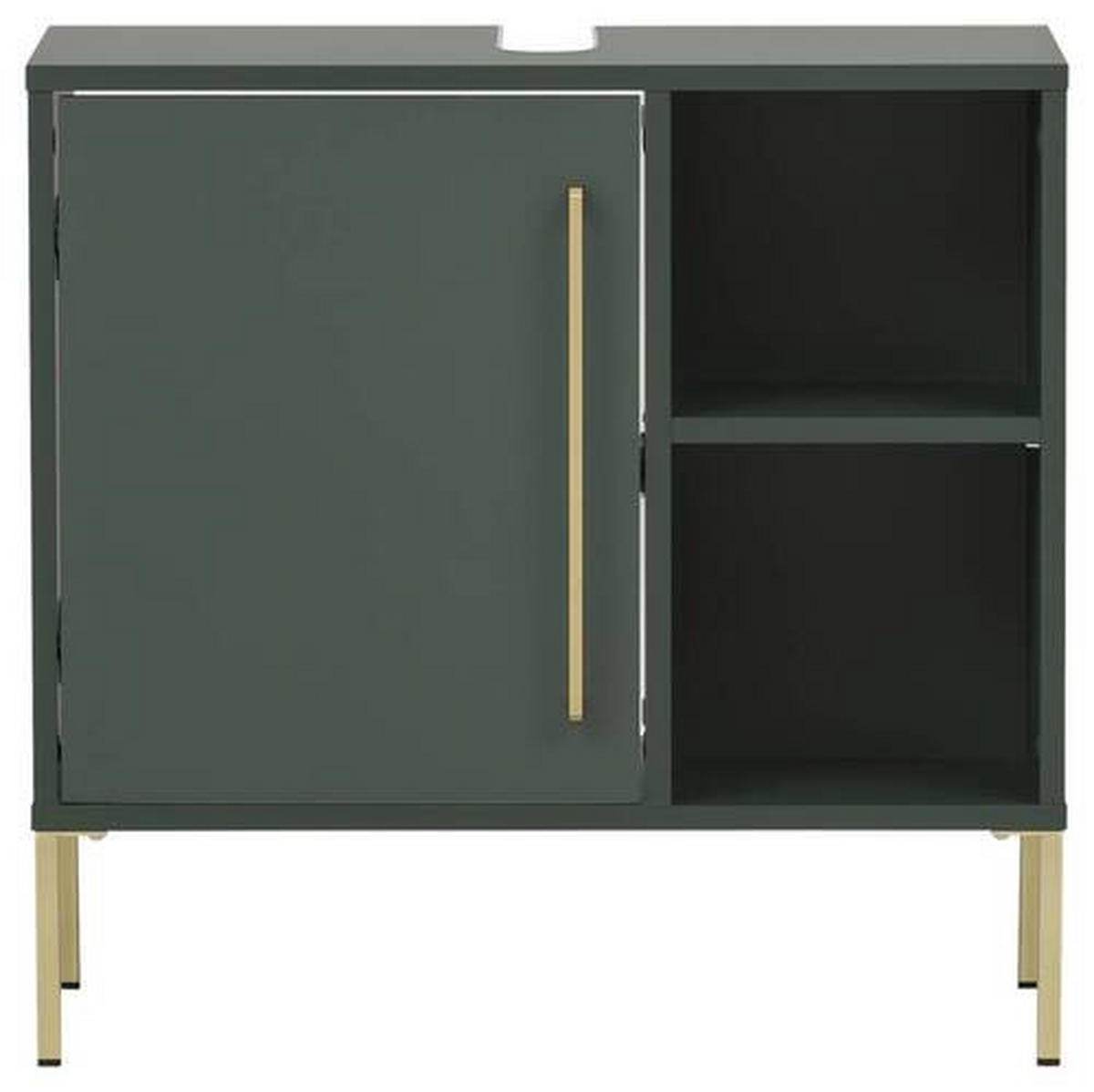 WASCHBECKENUNTERSCHRANK 65,3/63,3/33,1 cm  - Waldgrün/Goldfarben, MODERN, Holzwerkstoff/Metall (65,3/63,3/33,1cm) - Stylife