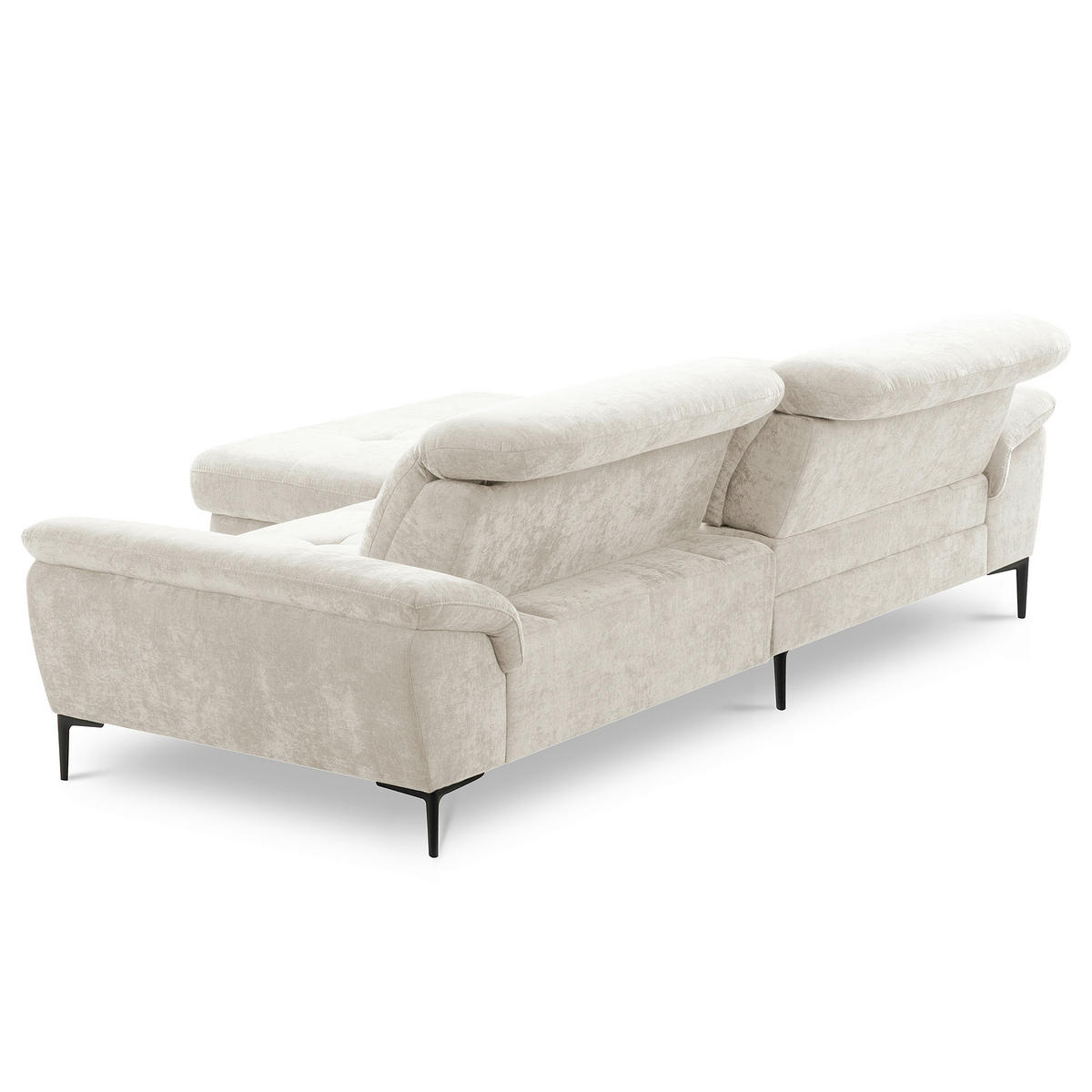 ECKSOFA  Webstoff Creme  - Creme/Schwarz, Design, Textil/Metall (195/268cm) - Livetastic