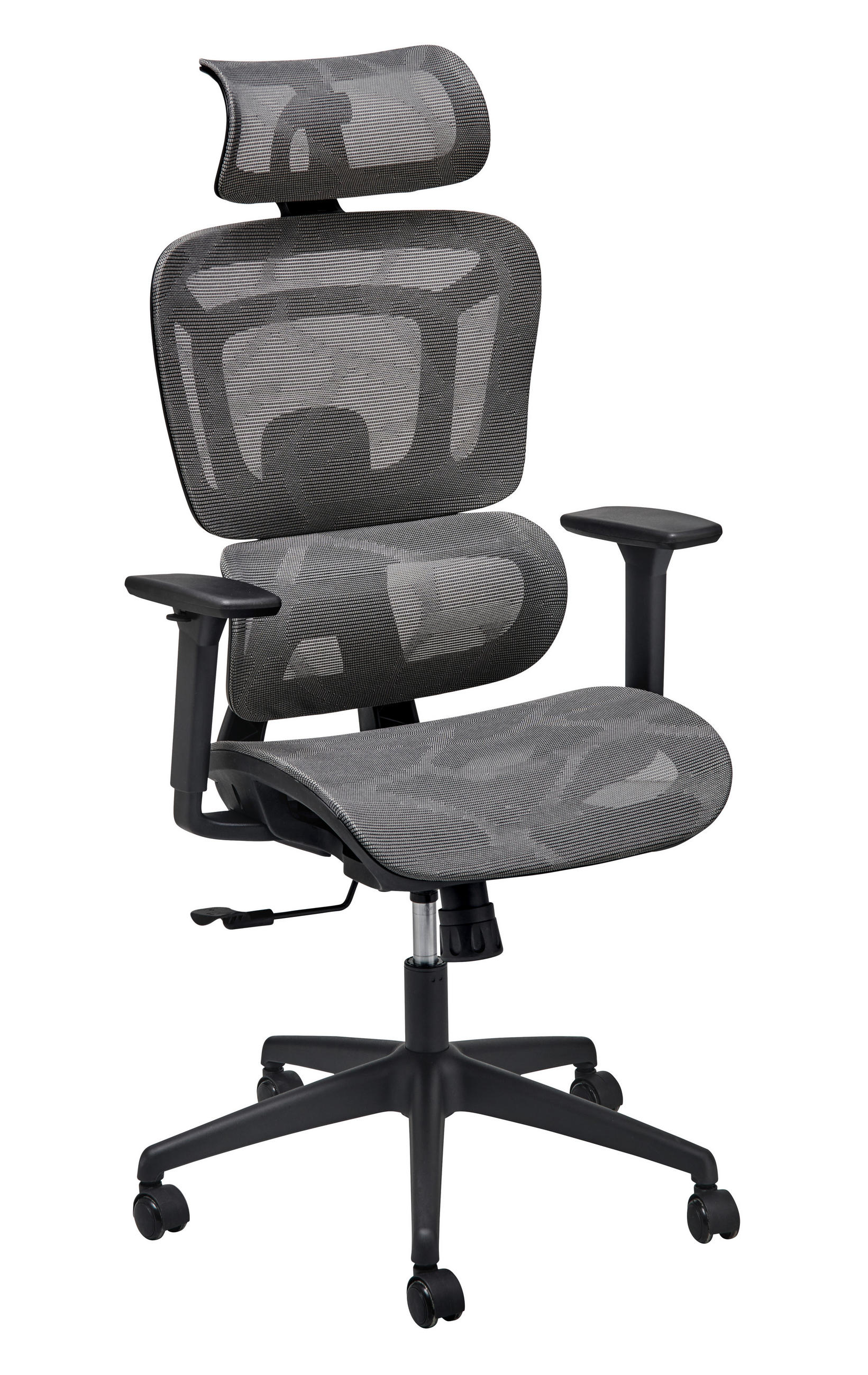 DREHSTUHL Netzbespannung Grau  - Schwarz/Grau, LIFESTYLE, Kunststoff/Textil (67/123-131/59cm) - MID.YOU