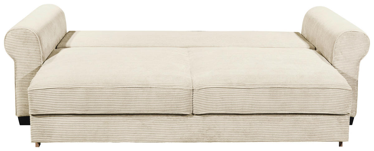 KANAPÉÁGY textil krémszínű  - krémszínű/fekete, Konventionell, műanyag/textil (250/95/125cm) - MID.YOU