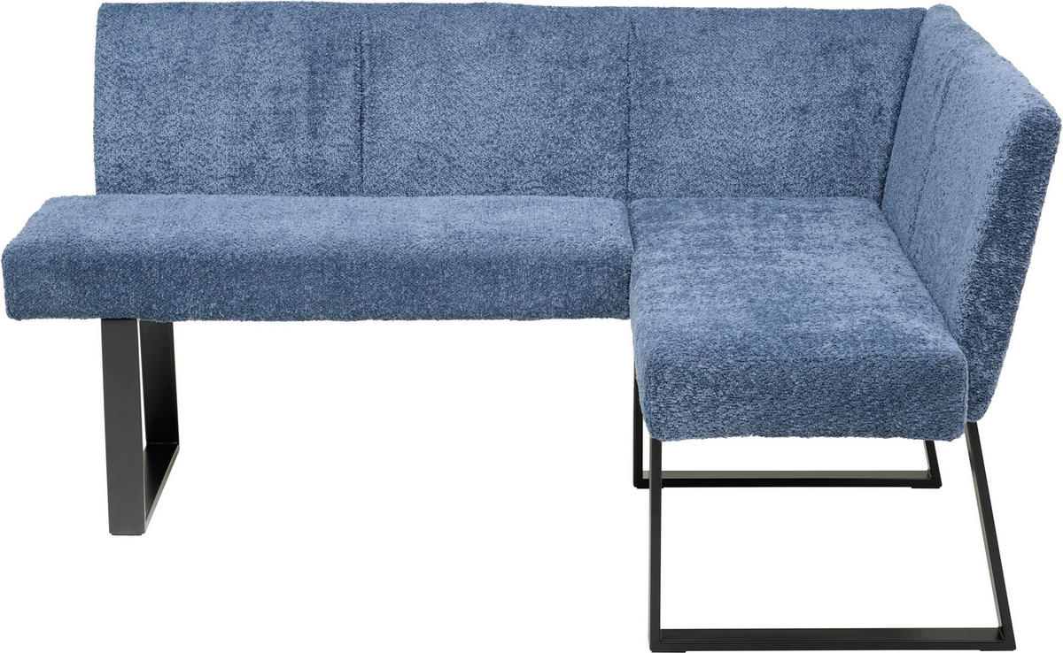 ECKBANK 160/130 cm  in Dunkelblau  - Schwarz/Dunkelblau, KONVENTIONELL, Textil/Metall (160/130cm) - MID.YOU