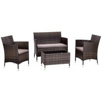 LOUNGE GARNITURA  smeđa, siva   - tamno smeđa/siva, Moderno, staklo/metal - Ambia Garden