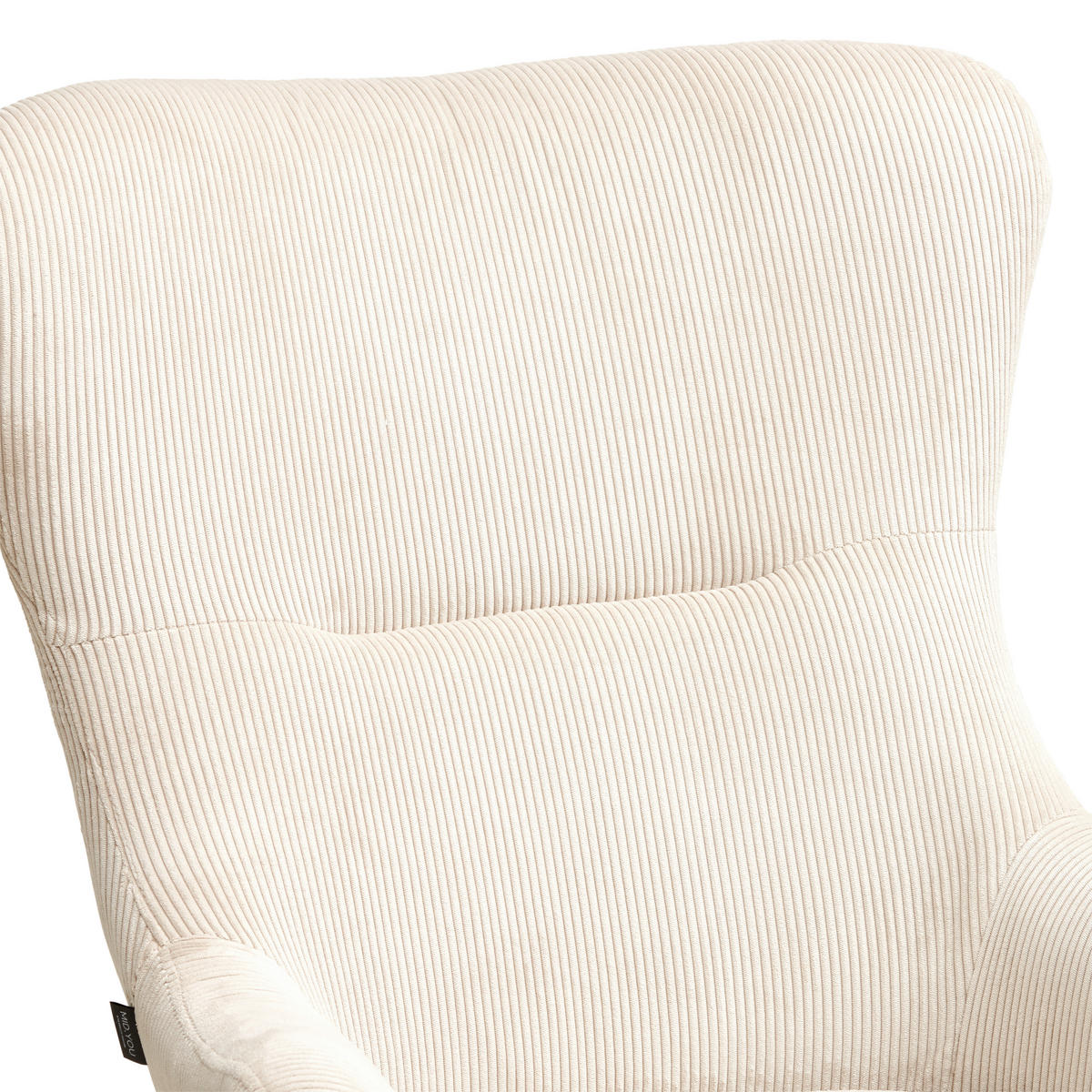 SCHAUKELSESSEL in Cord Creme, Naturfarben, Schwarz  - Creme/Schwarz, MODERN, Holz/Textil (75/102/80cm) - MID.YOU