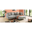 ECKSOFA in Chenille Grau  - Schwarz/Grau, LIFESTYLE, Textil/Metall (255/172cm) - Carryhome