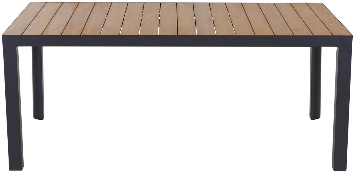 GARTENTISCH 180/100/74 cm Metall rechteckig  - Anthrazit/Teakfarben, Basics, Holz/Metall (180/100/74cm) - Siena Garden