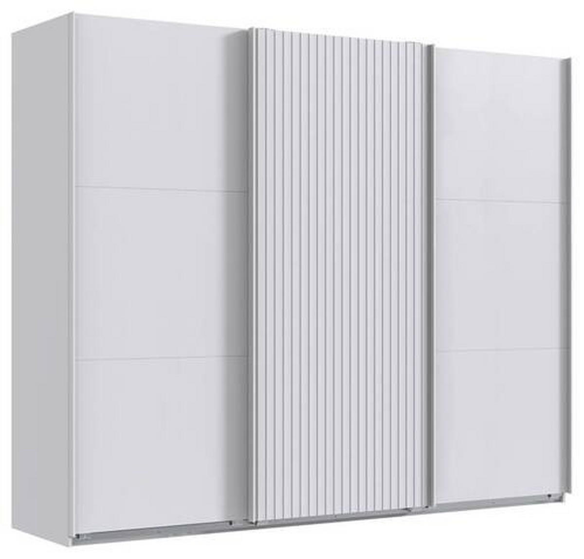 SCHWEBETÜRENSCHRANK 250/216/65 cm 3-türig Weiß  - Weiß, MODERN, Holzwerkstoff/Metall (250/216/65cm) - MID.YOU