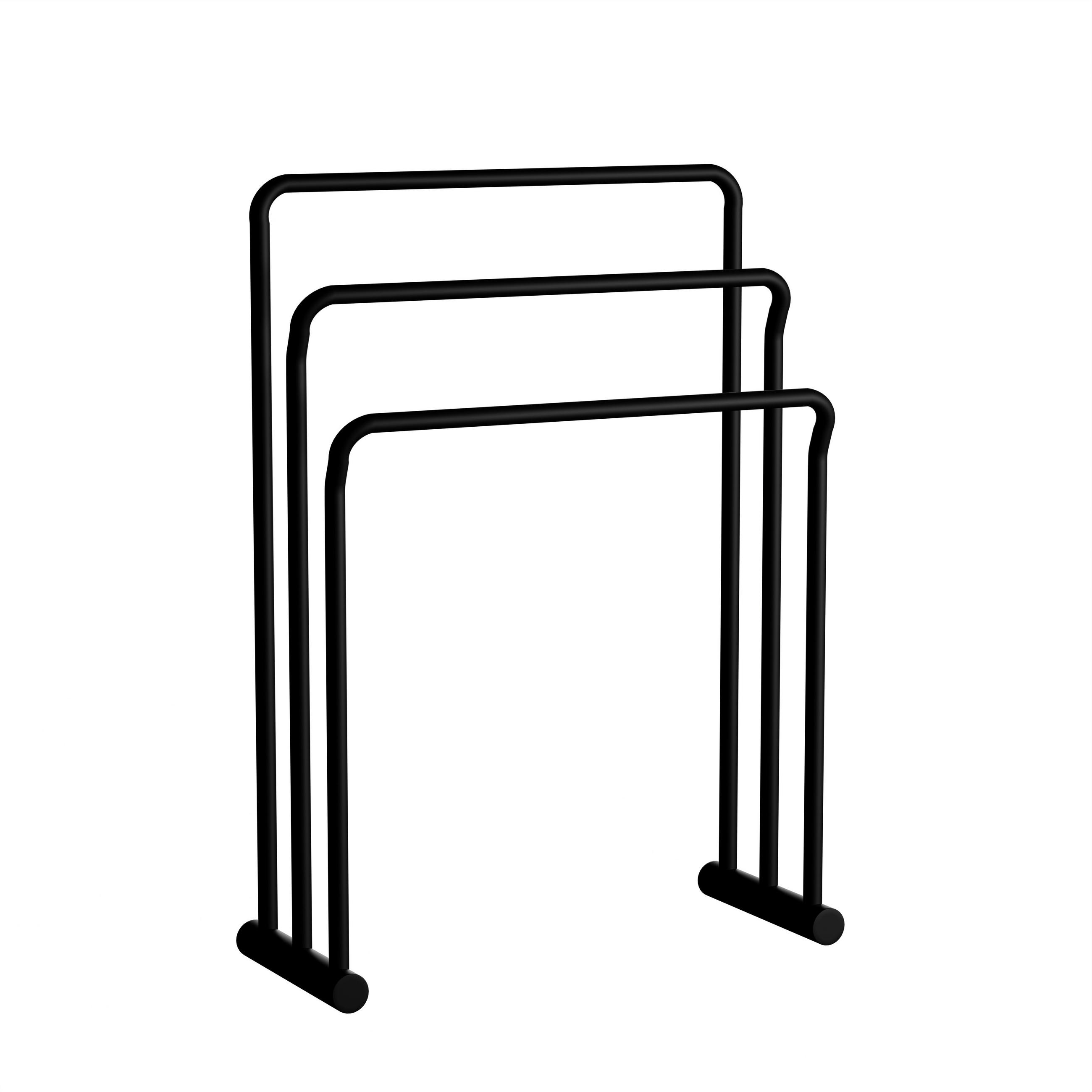 HANDTUCHSTÄNDER 53/84,5/24 cm  - Schwarz, Basics, Metall (53/84,5/24cm) - Sadena