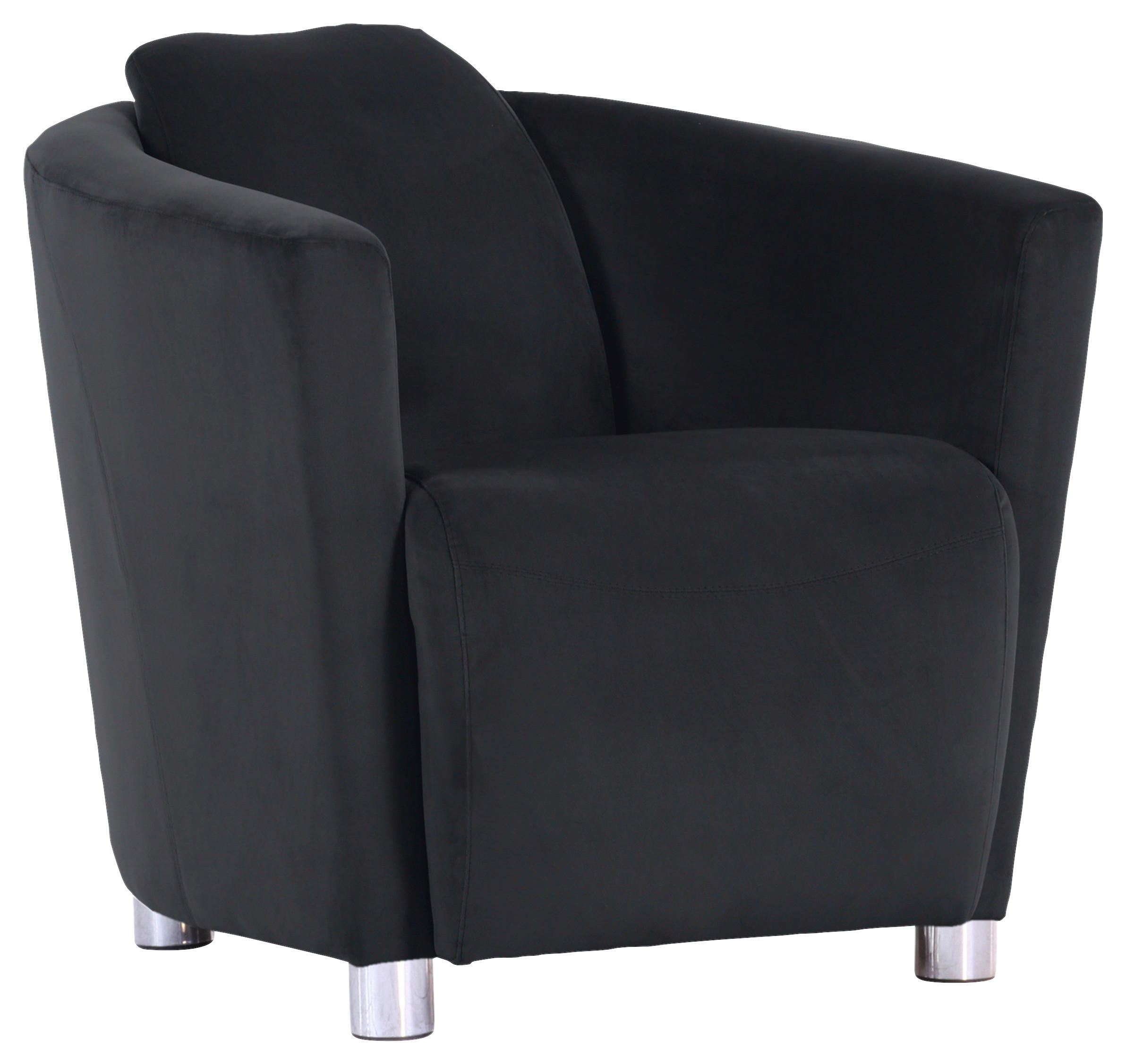 COCKTAILSESSEL Mikrofaser Anthrazit    - Chromfarben/Anthrazit, Design, Holzwerkstoff/Textil (72/72/85cm)