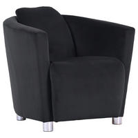 COCKTAILSESSEL in Mikrofaser Anthrazit  - Chromfarben/Anthrazit, Design, Holzwerkstoff/Textil (72/72/85cm)