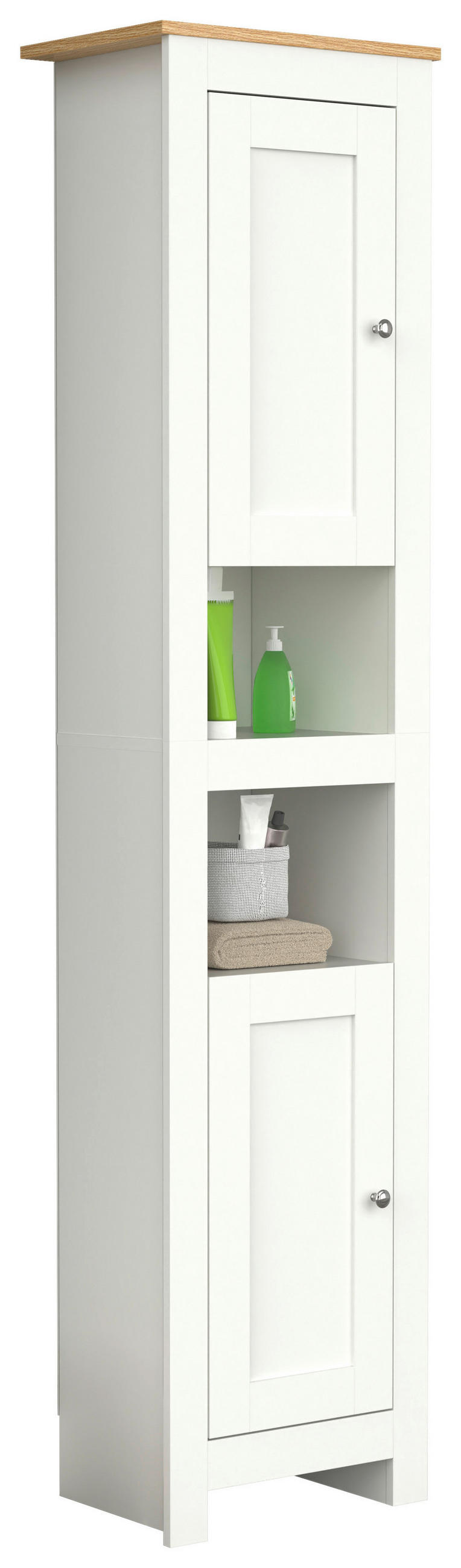 HÖGSKÅP vit, ekfärgad 180/42/30 cm