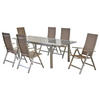 GARTENSET 7-teilig Aluminium 7-teilig  - Taupe/Silberfarben, MODERN, Textil/Metall - Gardenson