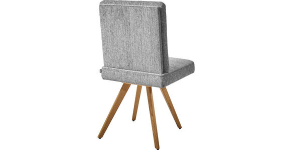 STUHL  in Chenille Holz, Textil  - Eichefarben/Hellgrau, Design, Holz/Textil (46/94/58cm) - Dieter Knoll