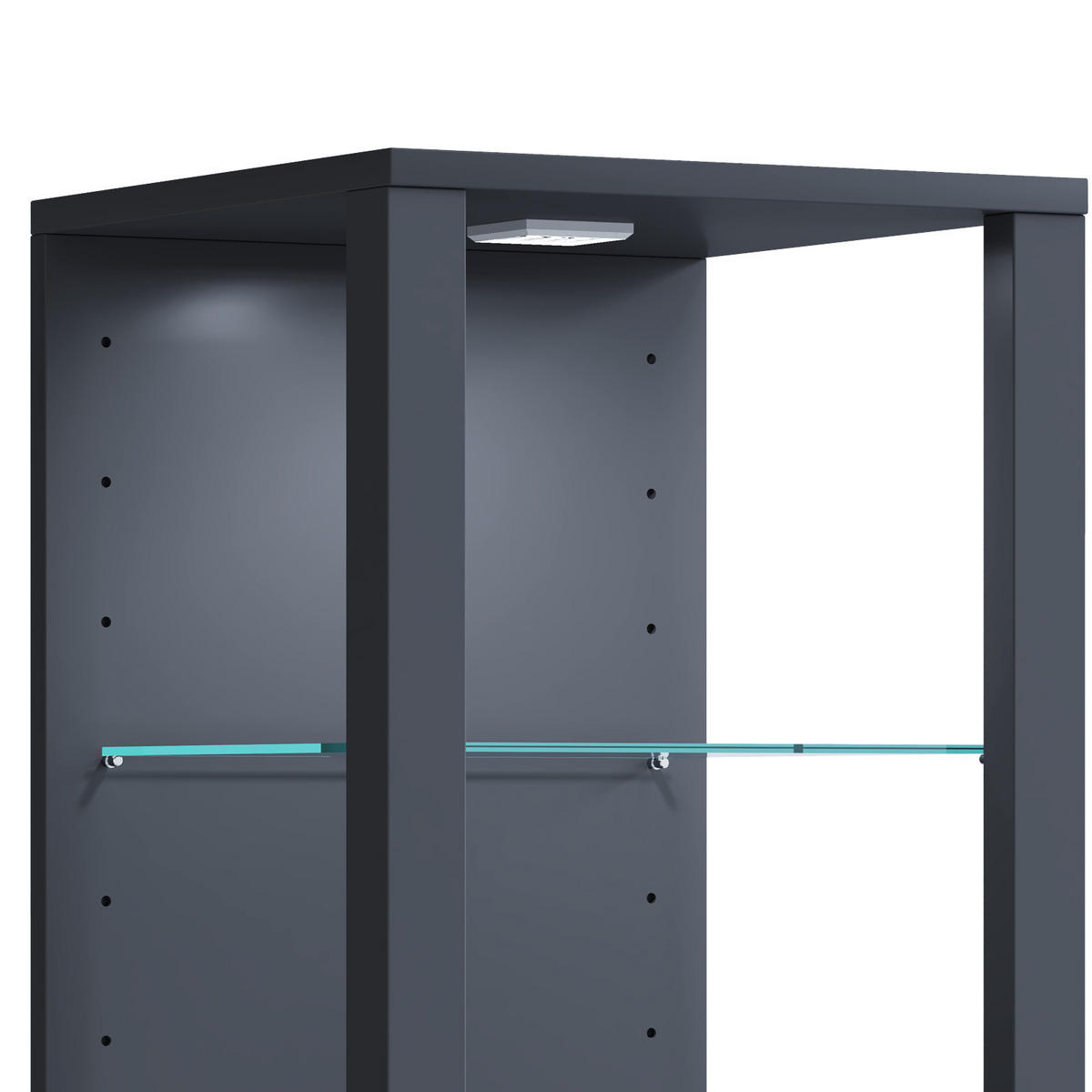 VITRINE in Anthrazit  - Anthrazit, Modern, Glas/Holzwerkstoff (35/90/35cm) - MID.YOU