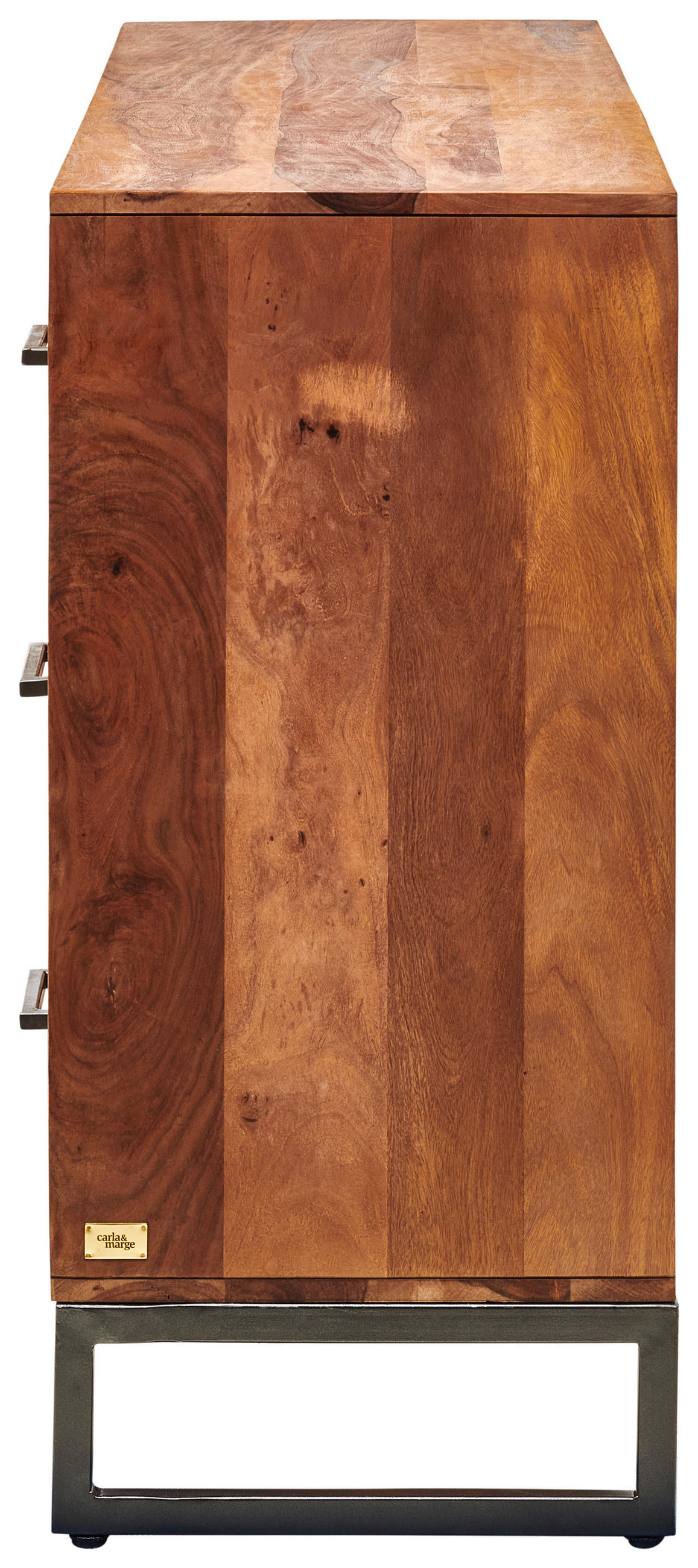 KOMODA   175/49/40 cm   antracit, prirodne boje  - prirodne boje/antracit, Lifestyle, staklo/metal (175/49/40cm) - MID.YOU