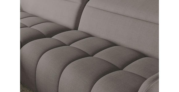 ECKSOFA Taupe Flachgewebe Rücken echt, Kopfteilverstellung, Sitztiefenverstellung  - Taupe/Schwarz, KONVENTIONELL, Textil/Metall (175/272cm) - Carryhome