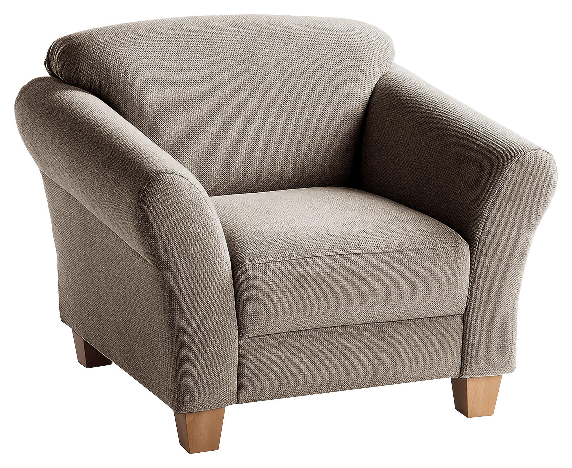 SESSEL in Flachgewebe Taupe - Taupe/Naturfarben, Konventionell, Holz/Textil (101/84/89cm) - Sit & More