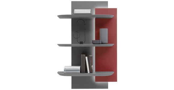 HÄNGEELEMENT Anthrazit, Bordeaux - Bordeaux/Anthrazit, Design (80/120/27cm) - Ambiente