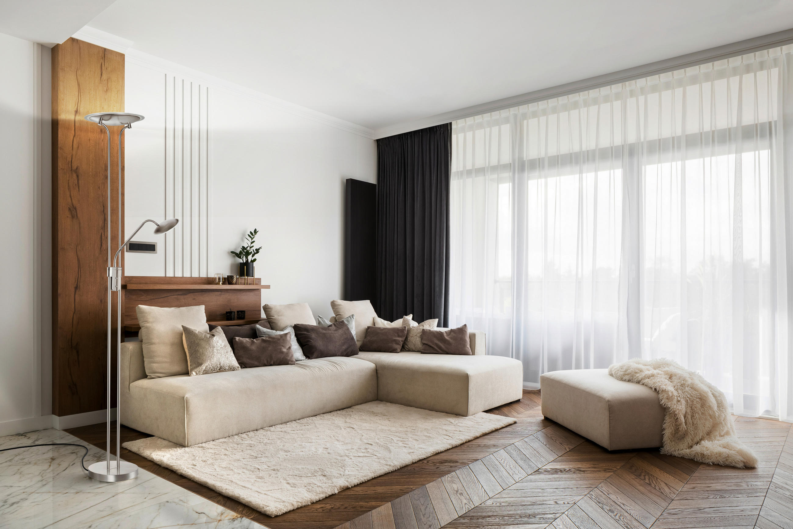 LED-STEHLEUCHTE 35/180 cm    - Nickelfarben, KONVENTIONELL, Glas/Metall (35/180cm) - Fischer & Honsel