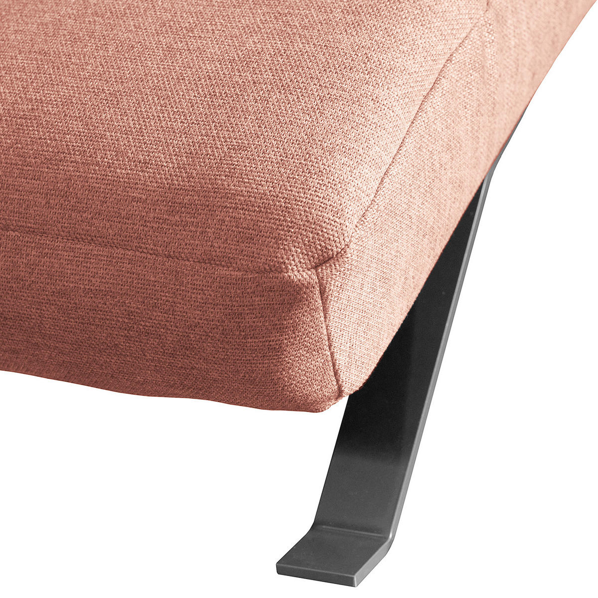 RELAXLIEGE in Webstoff Lachsfarben  - Silberfarben/Lachsfarben, Design, Textil/Metall (65/65/171cm) - Livetastic