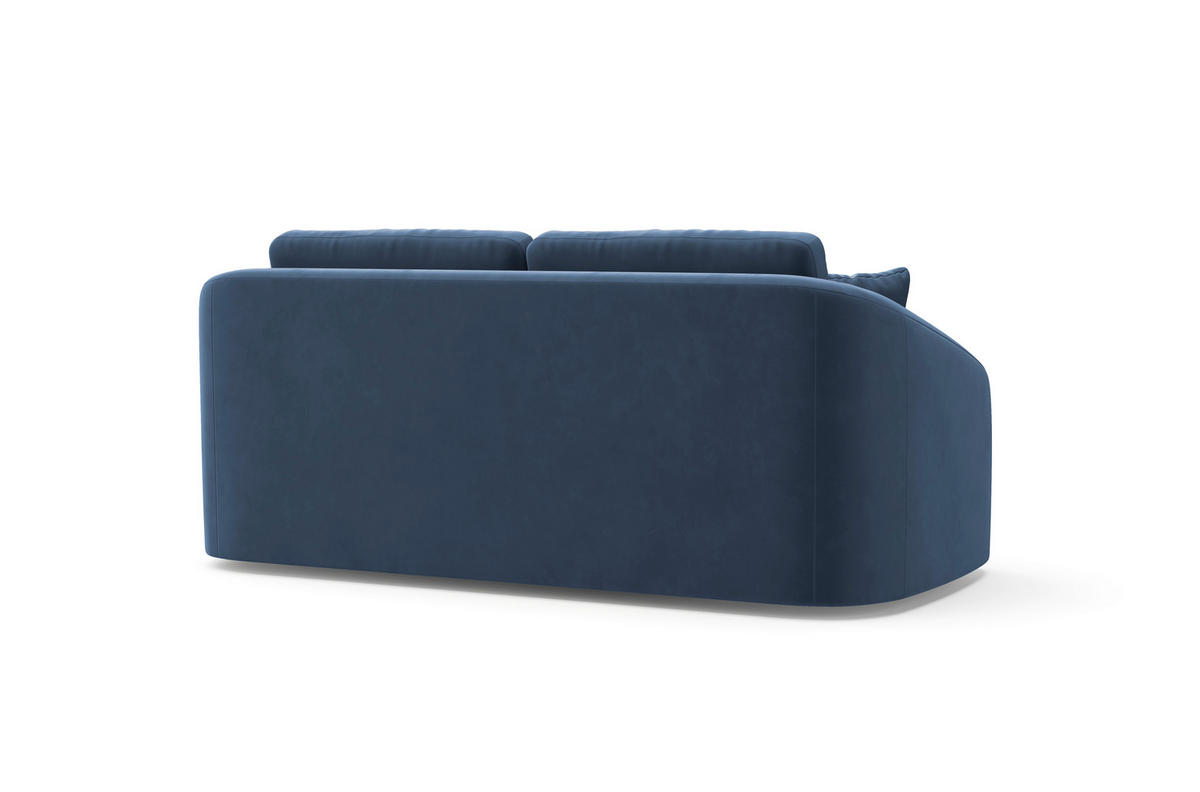 2,5-SITZER in Samt Blau  - Blau/Schwarz, Modern, Kunststoff/Textil (196/88/107cm) - Sit & More