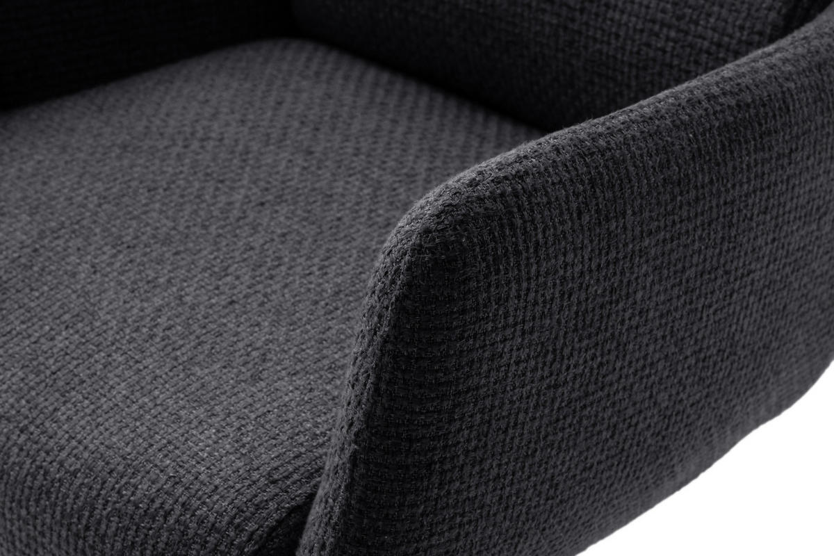 BARHOCKER in Metall, Textil Anthrazit, Edelstahlfarben  - Edelstahlfarben/Anthrazit, Design, Textil/Metall (54/84/52cm) - Dieter Knoll