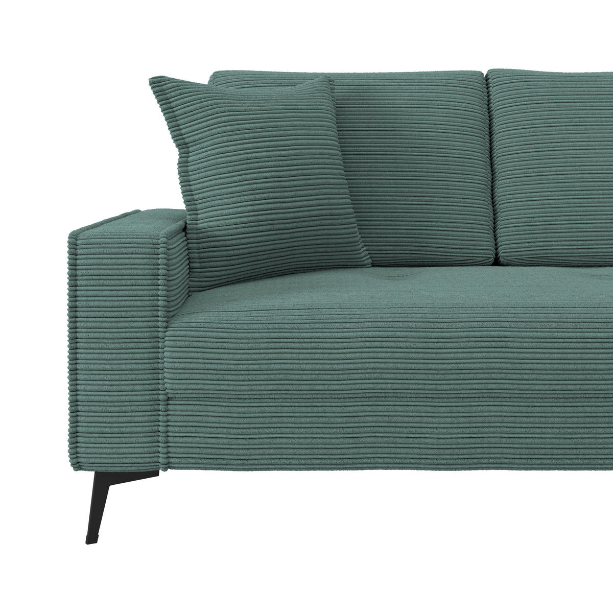 ECKSOFA ZERO Azurblau Cord Zierkissen, Rückenkissen  - Azurblau/Schwarz, Trend, Textil/Metall (286/173cm) - Livetastic