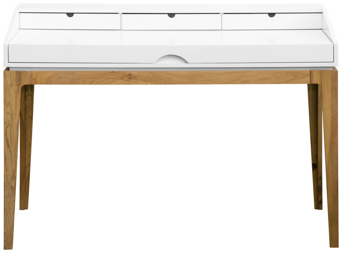 SCHREIBTISCH 120/60/76,5-86 cm  in Weiß, Eichefarben  - Eichefarben/Weiß, MODERN, Holz/Holzwerkstoff (120/60/76,5-86cm) - Novel