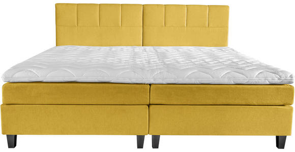BOXSPRINGBETT 240/200 cm  in Gelb, Honig  - Wengefarben/Gelb, Trend, Holz/Textil (240/200cm) - Esposa