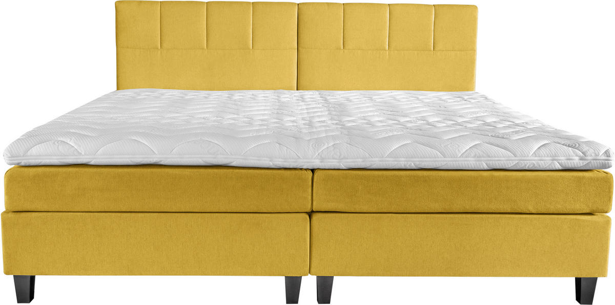 BOXSPRINGBETT 240/200 cm  in Gelb, Honig  - Wengefarben/Gelb, Trend, Holz/Textil (240/200cm) - Esposa