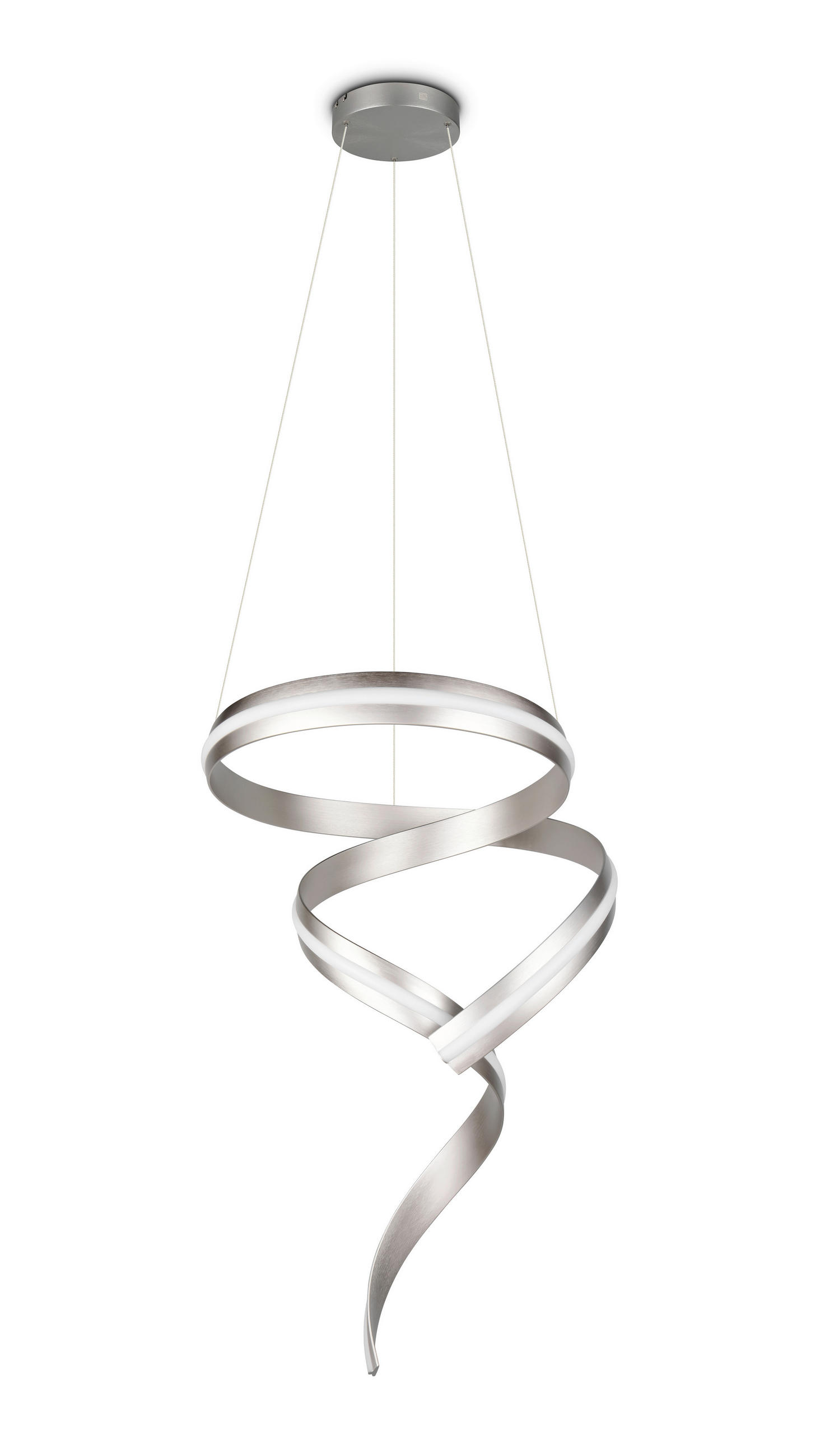 Cinque Led-Hängeleuchte Cisenna Weiß, Nickel 300 cm