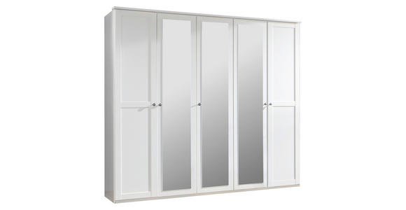 KLEIDERSCHRANK  in Weiß  - Schwarz/Weiß, KONVENTIONELL, Glas/Holzwerkstoff (225/210/58cm) - Carryhome