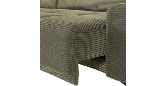 ECKSOFA Dunkelgrün Cord  - Dunkelgrün/Schwarz, KONVENTIONELL, Textil/Metall (165/295cm) - Carryhome