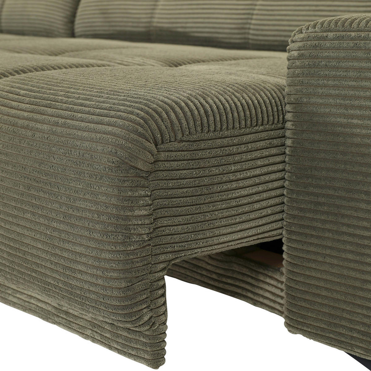 ECKSOFA in Cord Dunkelgrün  165/295 cm  - Dunkelgrün/Schwarz, KONVENTIONELL, Textil/Metall (165/295cm) - Carryhome