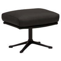 HOCKER in Leder Dunkelbraun  - Dunkelbraun/Schwarz, Design, Leder/Metall (54/41/41cm) - home24