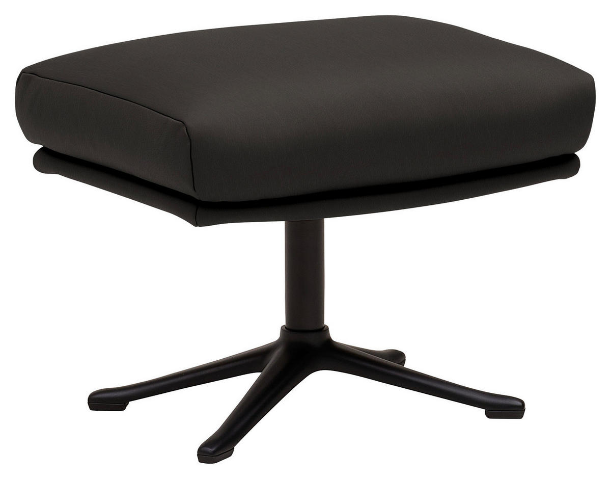 HOCKER in Leder Dunkelbraun  - Dunkelbraun/Schwarz, Design, Leder/Metall (54/41/41cm) - home24