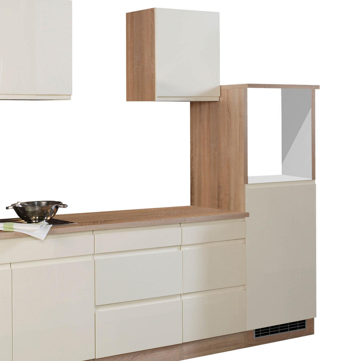 KÜCHENLEERBLOCK 270 cm   in Creme, Sonoma Eiche  - Creme/Sonoma Eiche, Basics, Holzwerkstoff (270cm) - Held