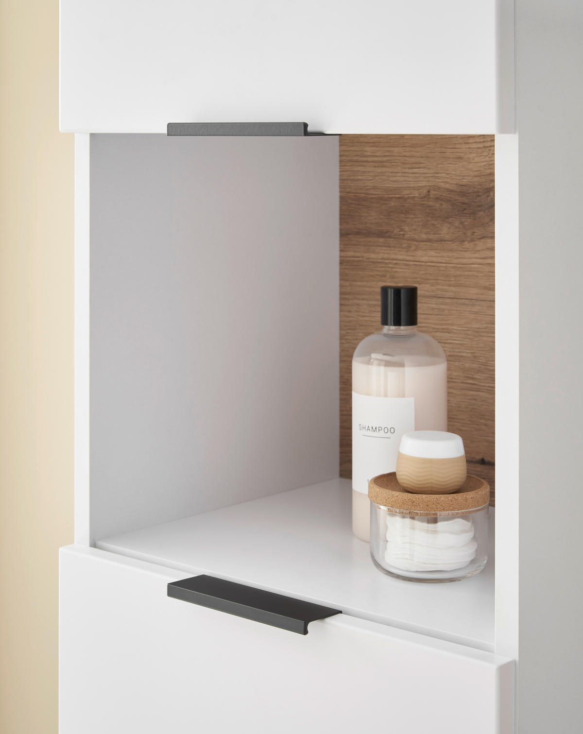 HOCHSCHRANK 38/195/32 cm  - Eichefarben/Schwarz, KONVENTIONELL, Holzwerkstoff/Metall (38/195/32cm) - home24