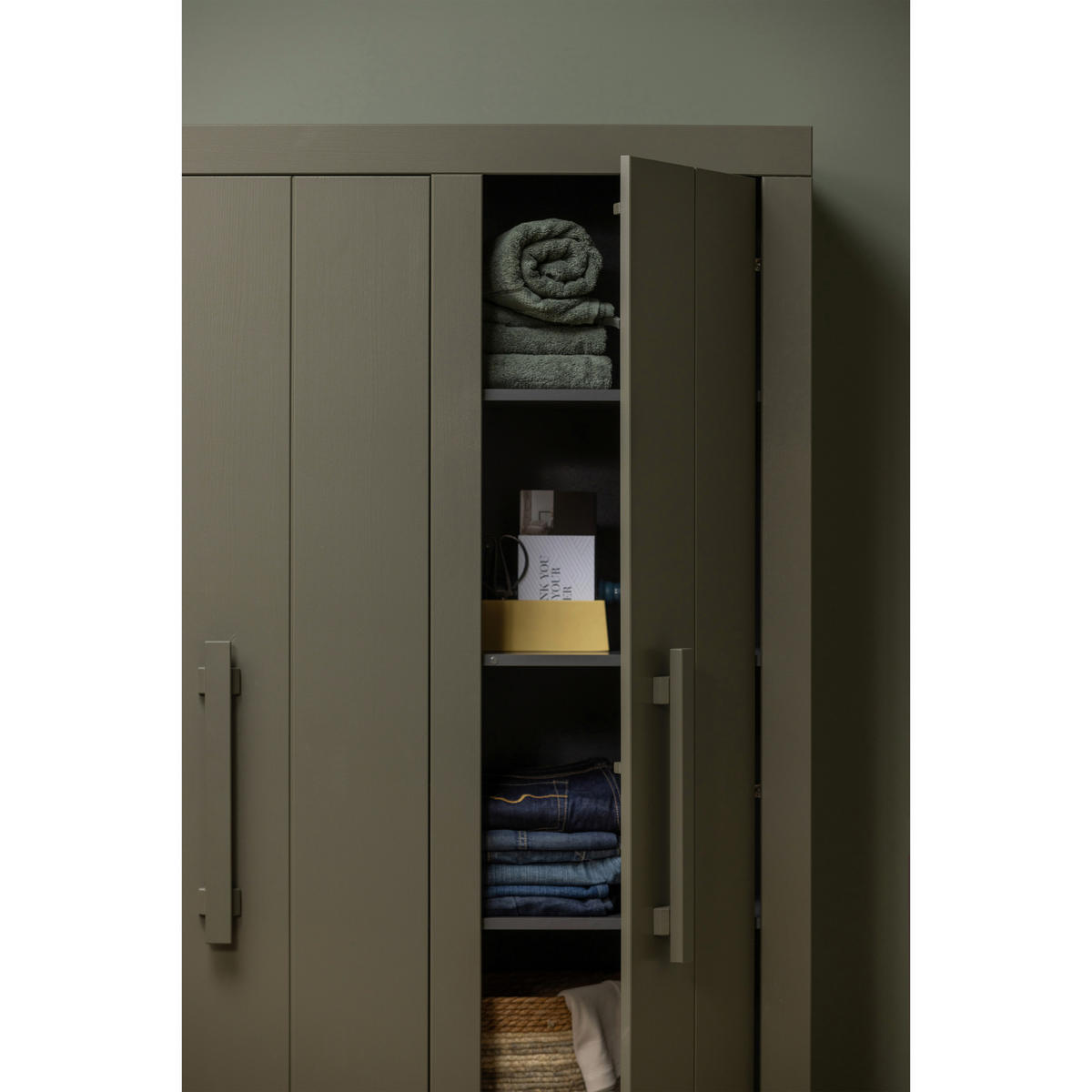 GARDEROBENSCHRANK Bobby  in 95/190/44 cm  - Grün, Design, Holz/Holzwerkstoff (95/190/44cm) - Livetastic