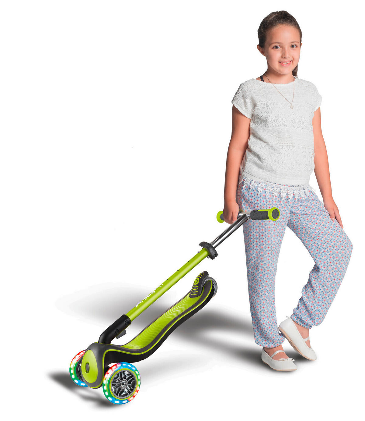 SCOOTER ELITE DELUXE LIGHTS  - Limette/Hellgrün, Basics (56/28/84cm) - GLOBBER