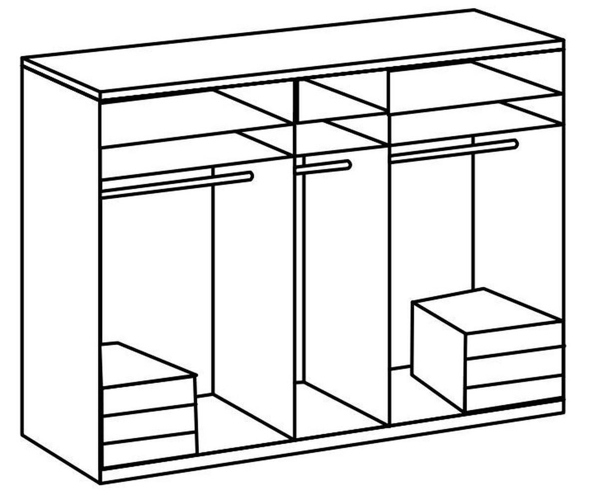 DREHTÜRENSCHRANK 250/236/58 cm 5-türig  - Chromfarben/Eichefarben, MODERN, Holzwerkstoff (250/236/58cm) - MID.YOU