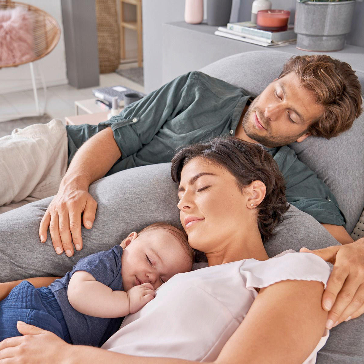 JASTUK ZA DOJENJE     MUSSELIN  - boje blata/svijetlo smeđa, Basics, tekstil (190/40cm) - Theraline