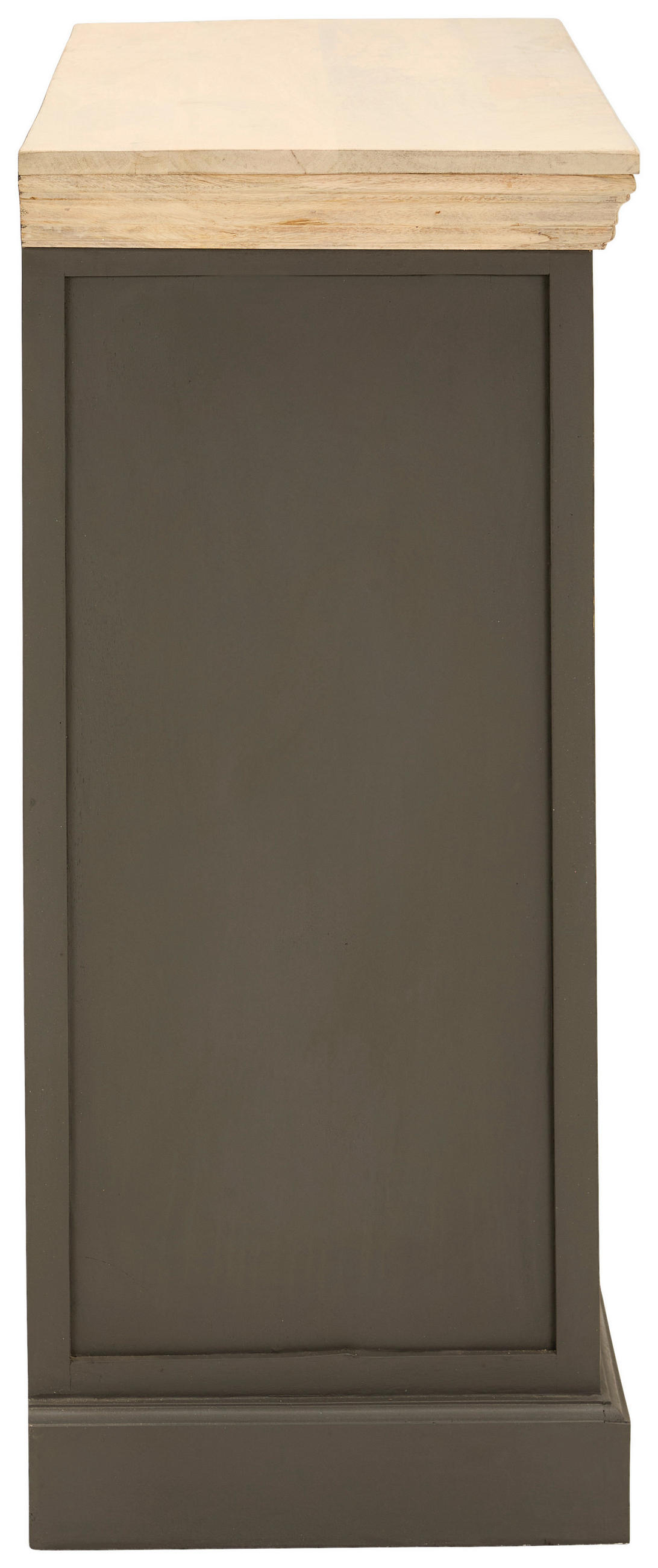 KONSOLE Mangoholz massiv Grau, Naturfarben  - Naturfarben/Grau, Natur, Holz (80/90/40cm) - Livetastic